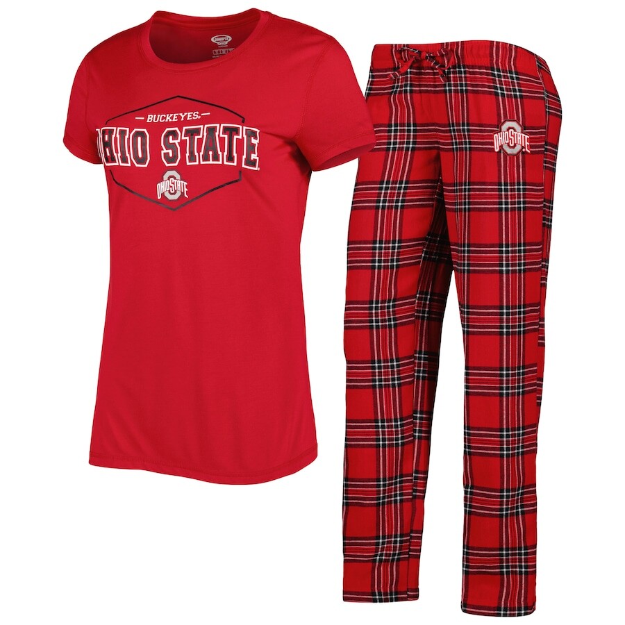 

Пижамный комплект Concepts Sport Ohio State Buckeyes, алый
