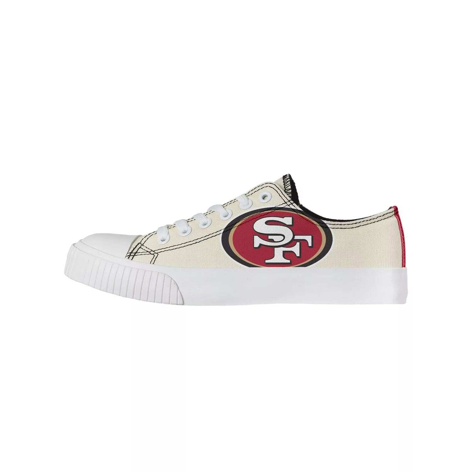 

Женские низкие парусиновые туфли FOCO кремового цвета San Francisco 49ers