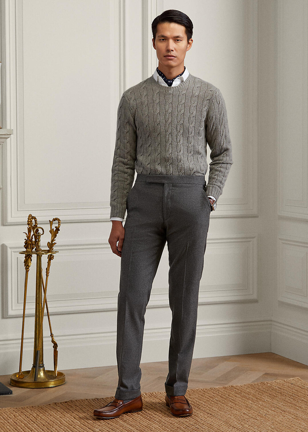 

Сшитые вручную фланелевые брюки Gregory Ralph Lauren