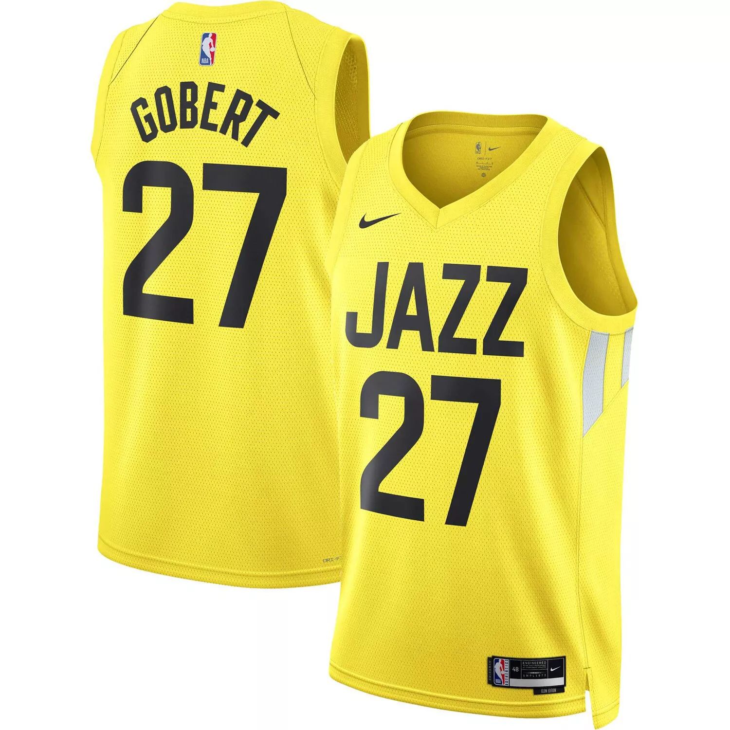 мужская футболка utah jazz 2020 21 swingman icon edition donovan mitchell nike мульти Мужская майка Swingman Rudy Gobert Gold Utah Jazz 2022/23 — Icon Edition Nike