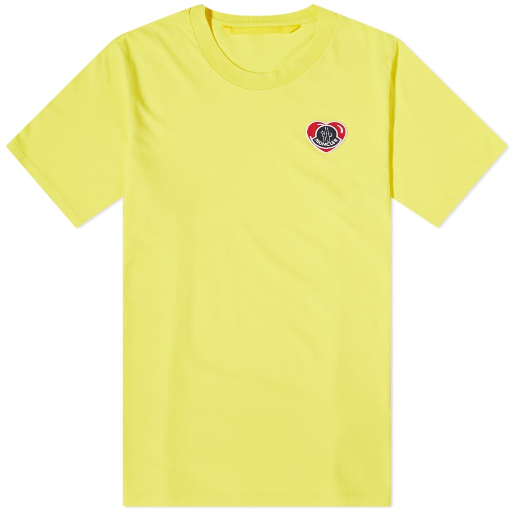 Футболка Moncler с логотипом в форме сердца, желтый