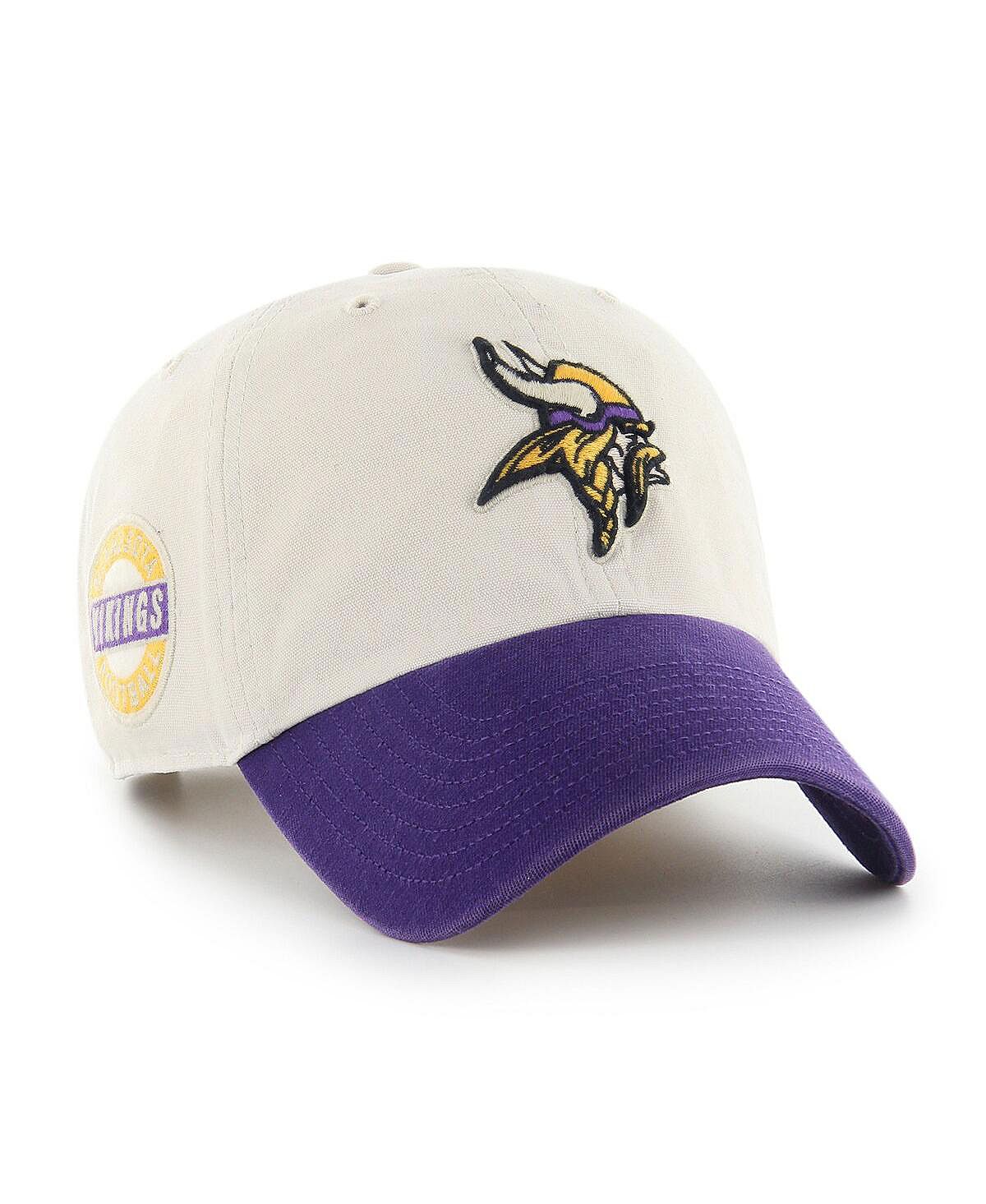 Мужская регулируемая кепка кремового, фиолетового цвета Minnesota Vikings с боковым шагом '47 '47 Brand