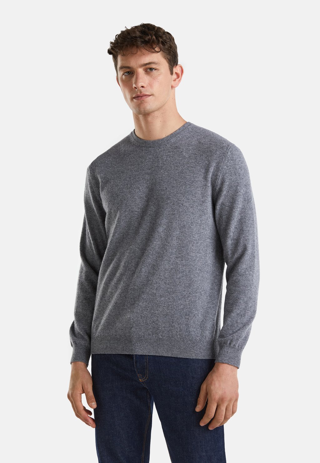 Вязаный свитер CREW NECK United Colors of Benetton, цвет grey вязаный свитер crew neck profuomo цвет grey