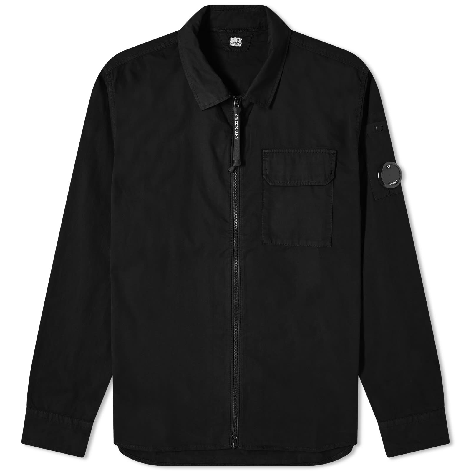 Рубашка C.P. Company Gabardine Zipped, черный