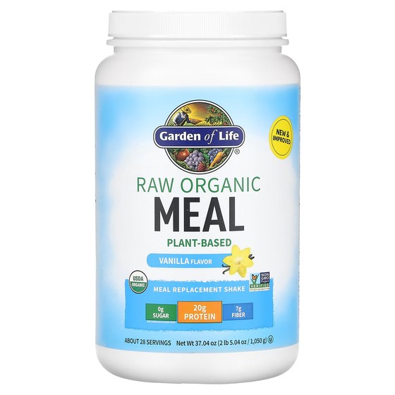 Коктейль-заменитель пищи Garden of Life RAW Organic Meal, ваниль raw organic meal shake