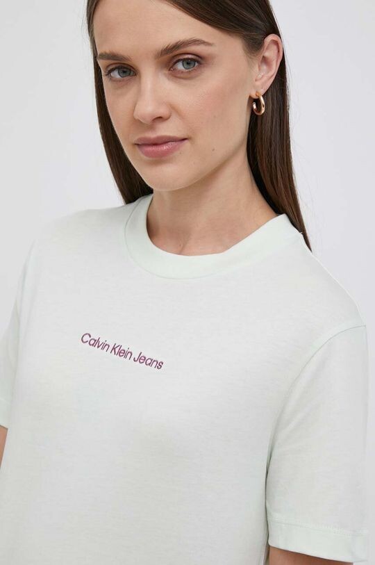 

Хлопковая футболка Calvin Klein Jeans, зеленый