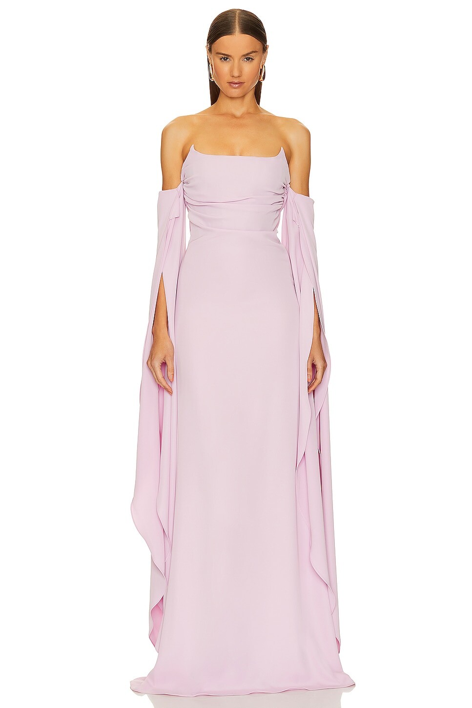 

Платье GIUSEPPE DI MORABITO Strapless Drape Sleeve Gown, цвет Light Pink