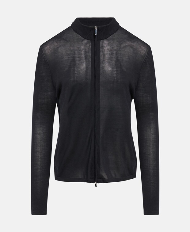 

Шелковый кардиган Armani Exchange, темно-синий