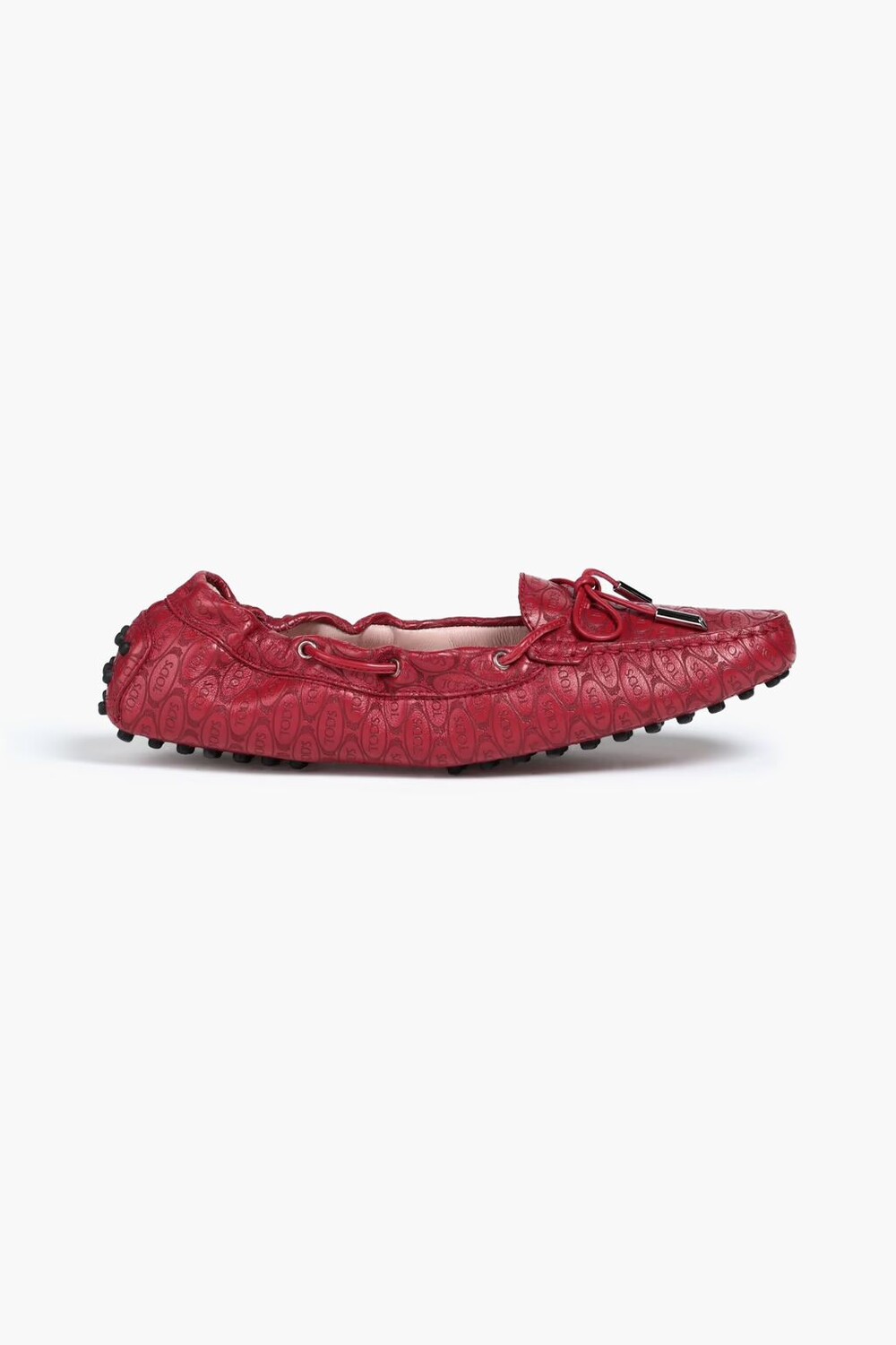 

Кожаные лоферы Alber Elbaz Heaven Laccetto с тисненым логотипом Tod'S, красный