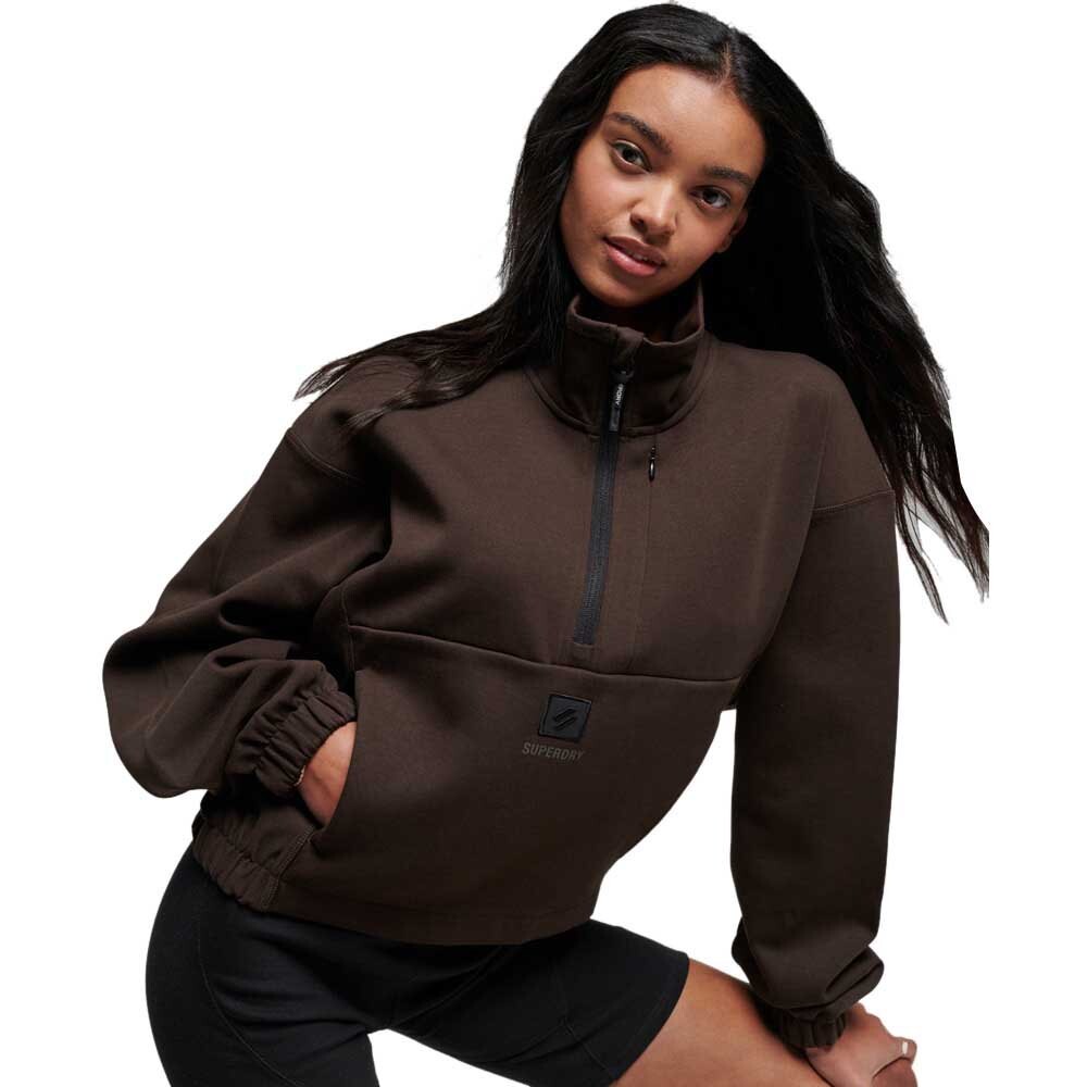 

Толстовка Superdry Code Tech Batwing Half Zip, коричневый