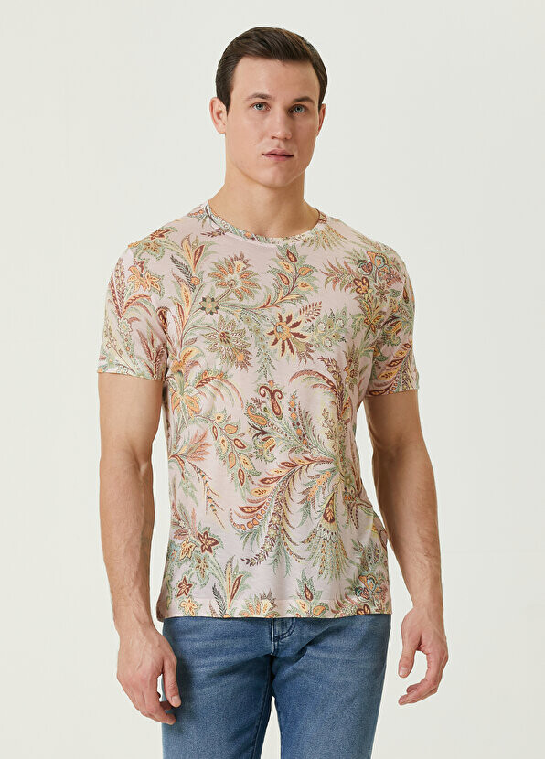 

Розовая футболка с цветочным узором Etro, Розовый