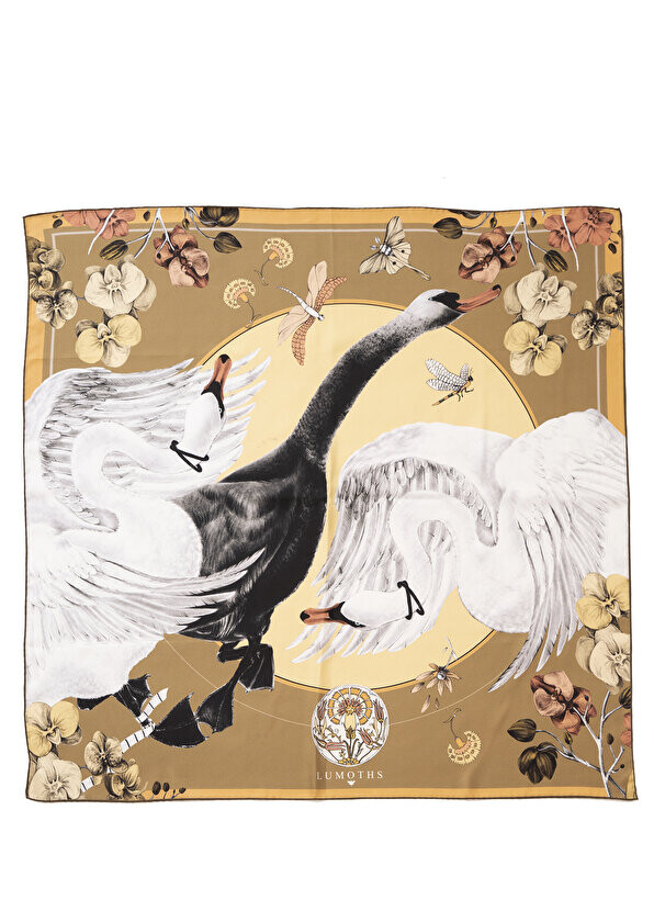 

Женский шелковый шарф cabala swans orchids design art art Lumoths