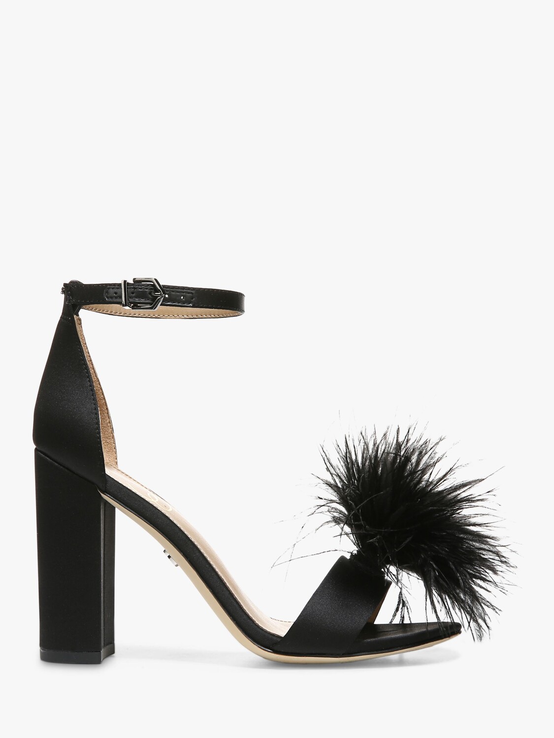 

Сандалии Sam Edelman Yaro на блочном каблуке с перьями, черные