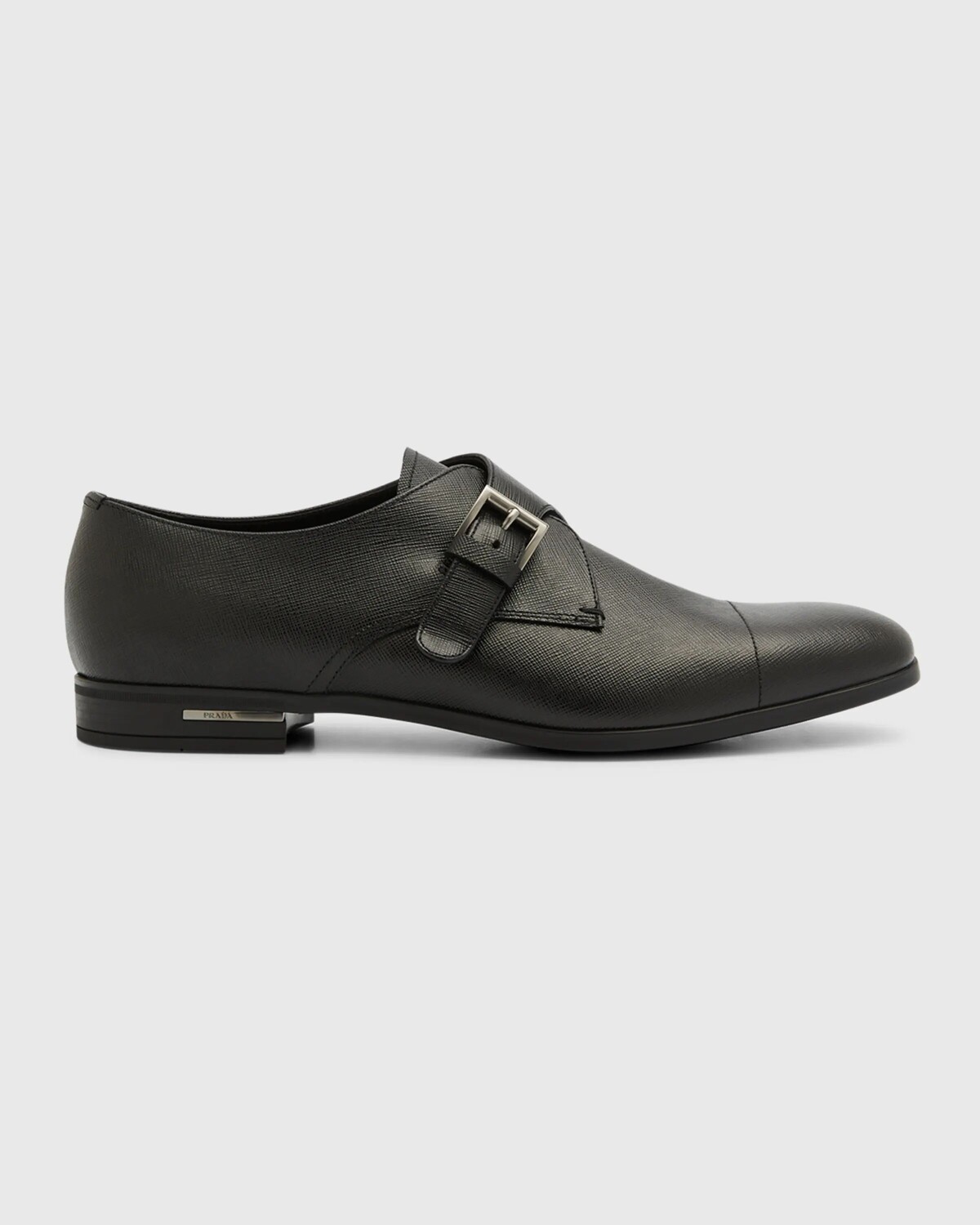 

Мужские лоферы из сафьяновой кожи с ремешками-монками Prada, цвет Nero