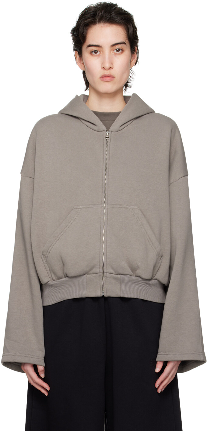 

Коричневый худи на молнии Mm6 Maison Margiela