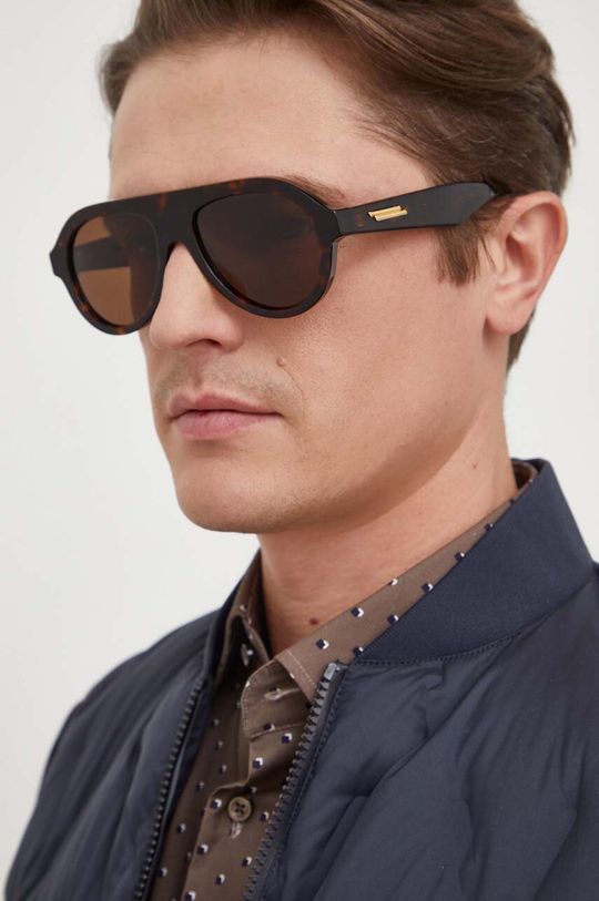 Солнцезащитные Очки Bottega Veneta, коричневый солнцезащитные очки bottega veneta eyewear bv1267s серебряный