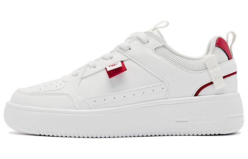 

Кроссовки QIAODAN Skateboarding Shoes Women's Low-top White/Red, белый/красный