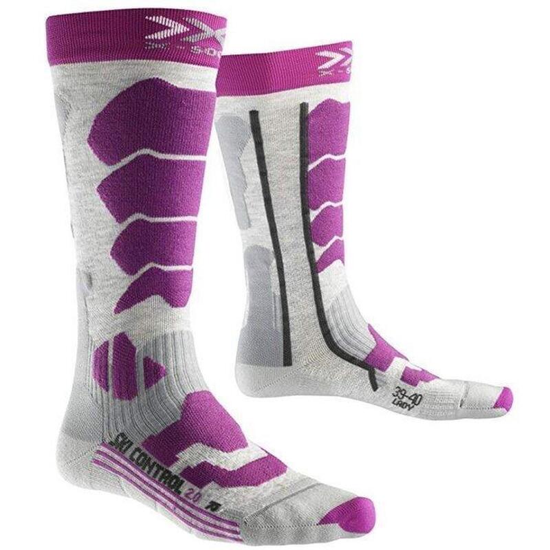 Женские лыжные носки Ski Control 2.0 фиолетовые X-SOCKS, цвет weiss