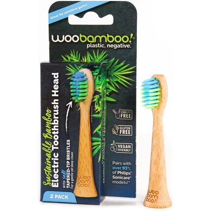 

Сменная насадка для электрической зубной щетки WooBamboo Bamboo (2 шт.) — экологически чистая и биоразлагаемая