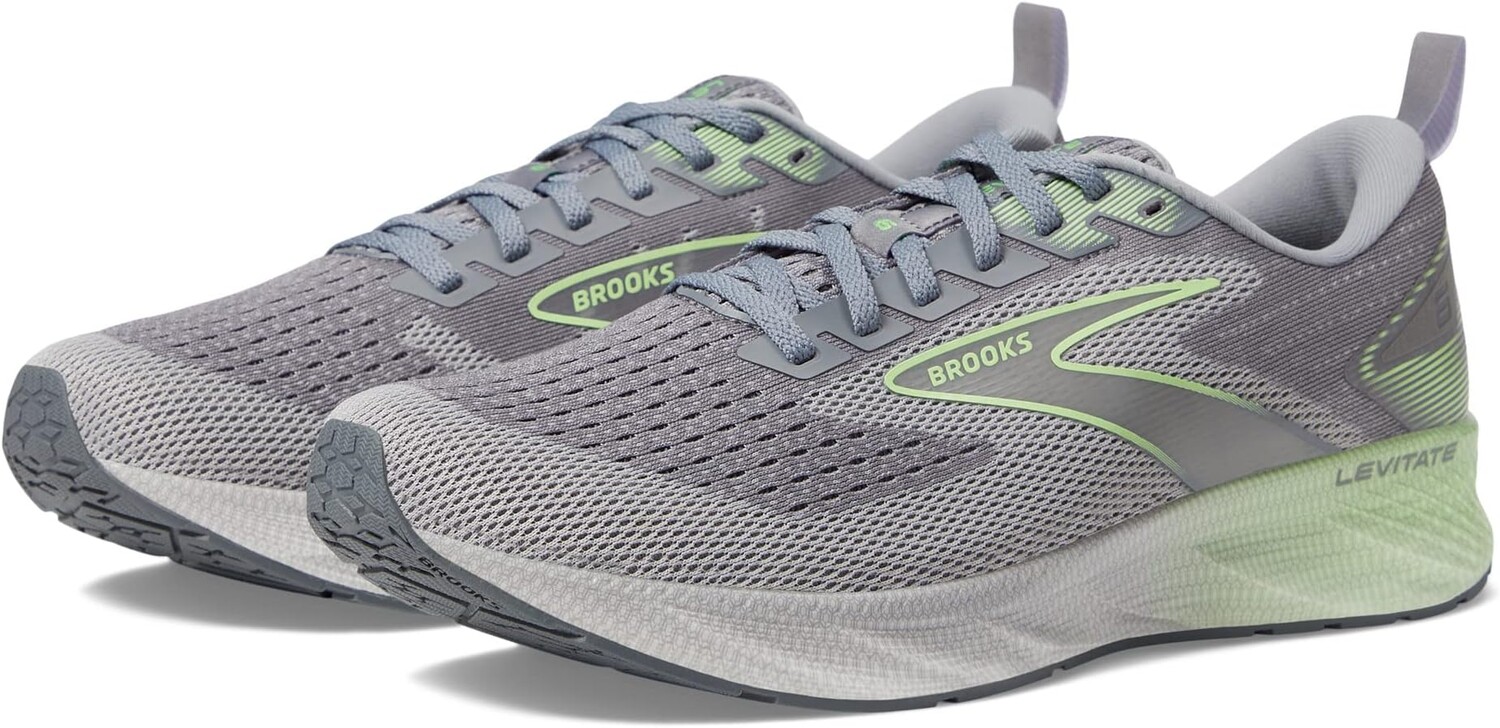 

Кроссовки Levitate 6 Brooks, цвет Primer Grey/Neon Green