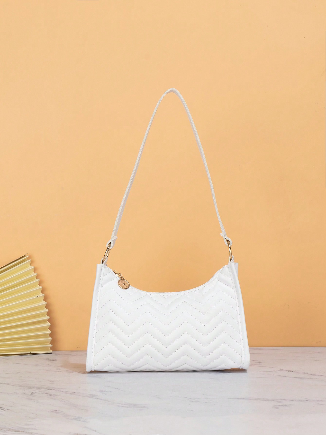 Модная сумка подмышки с геометрическим узором, белый