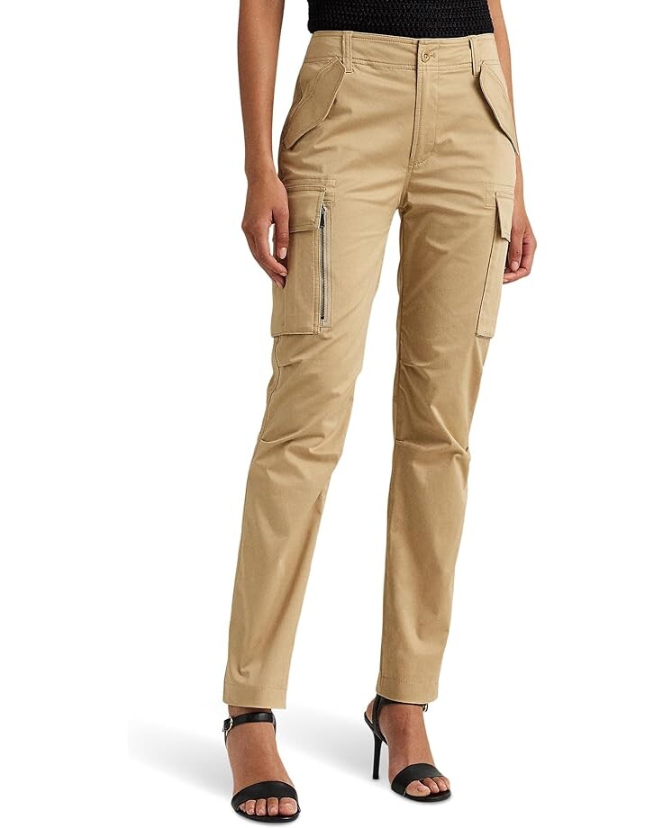 

Брюки LAUREN Ralph Lauren Cotton Sateen Cargo, цвет Birch Tan