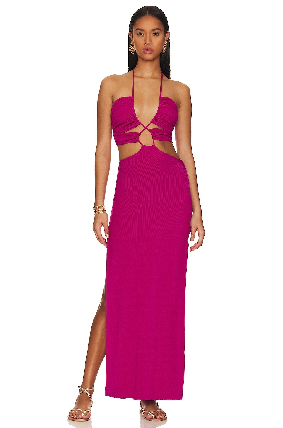 

Платье Ostra Brasil Furrowed Cut Out String, розовый