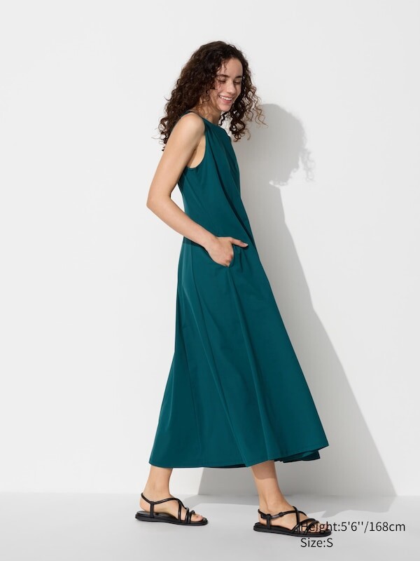 

Воздушное платье ultra stretch без рукавов Uniqlo, зеленый
