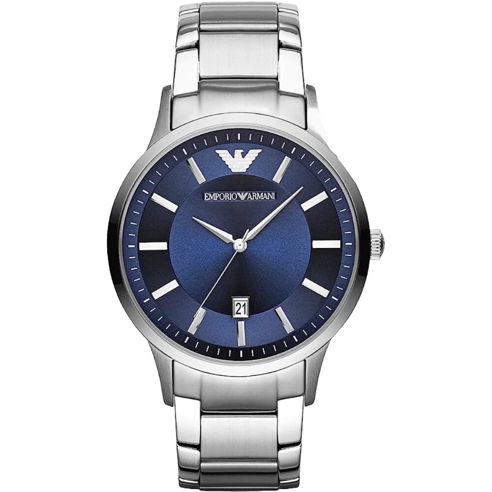 

Классические часы ar2477 с синим циферблатом Emporio Armani, серебряный