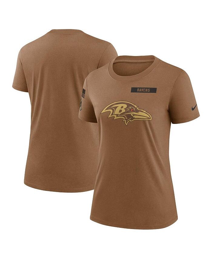 

Женская коричневая футболка Baltimore Ravens 2023 Salute to Service Legend Performance Nike, коричневый