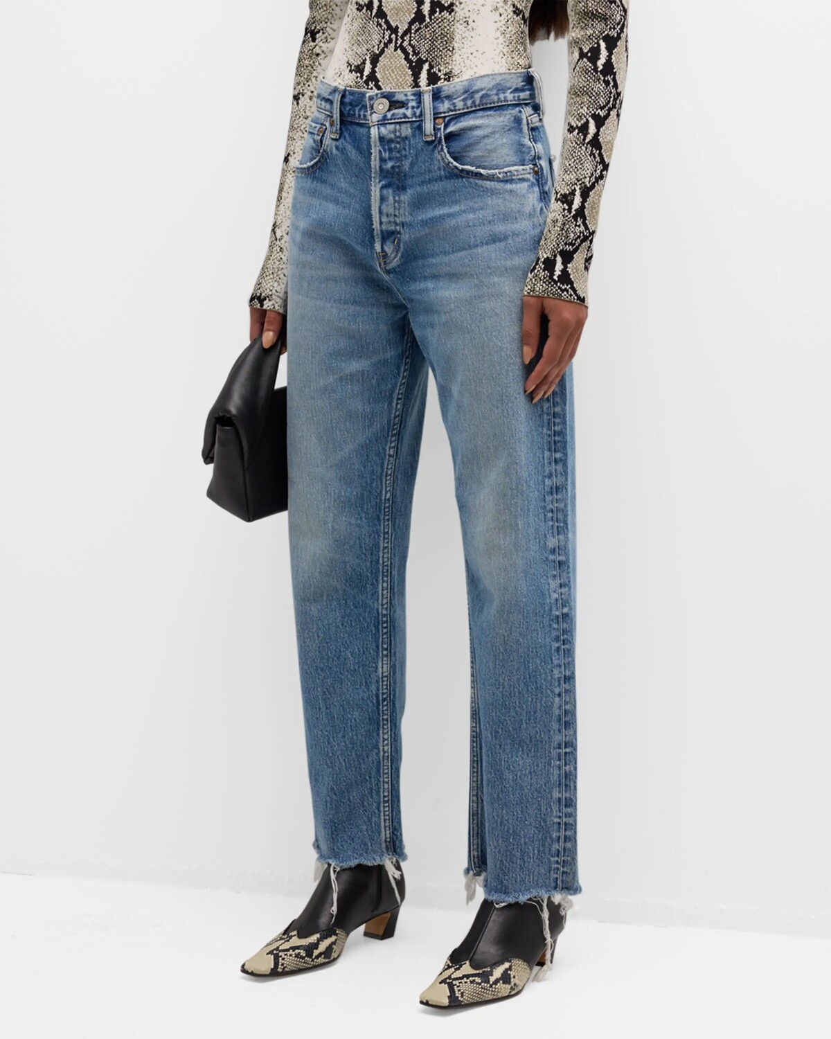 

Широкие прямые укороченные джинсы Mabel MOUSSY VINTAGE, цвет Blu