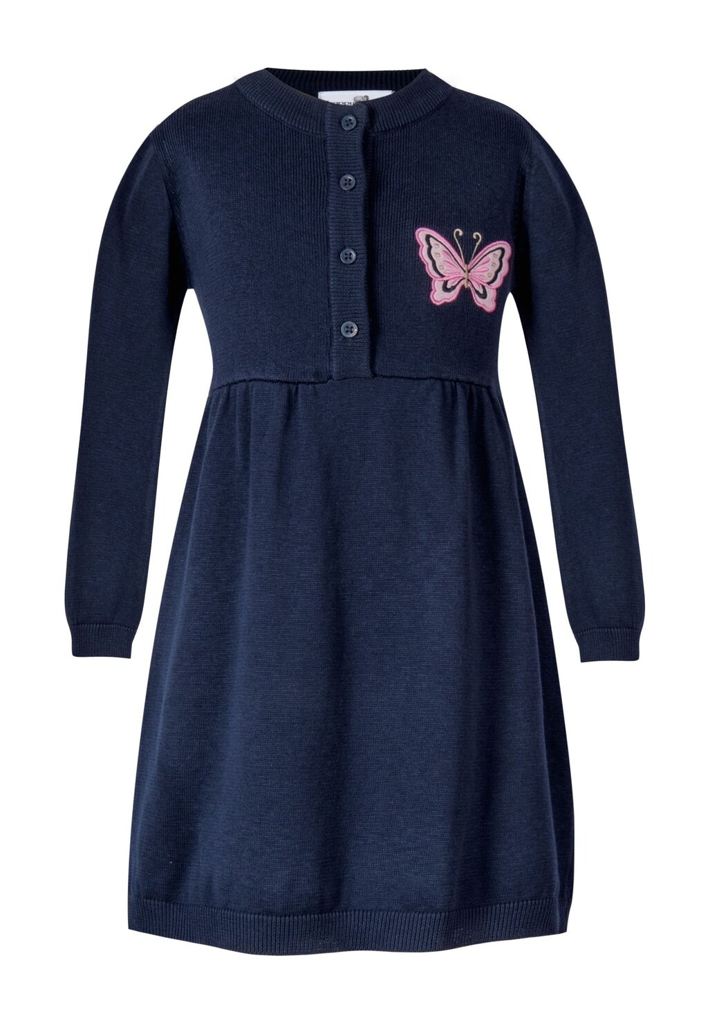

Трикотажное платье MIT KNOPFLEISTE UND SCHMETTERLING happy girls, цвет navy