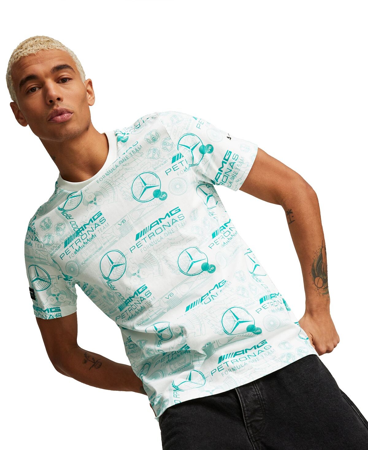 

Мужская футболка Mercedes со сплошным принтом Puma