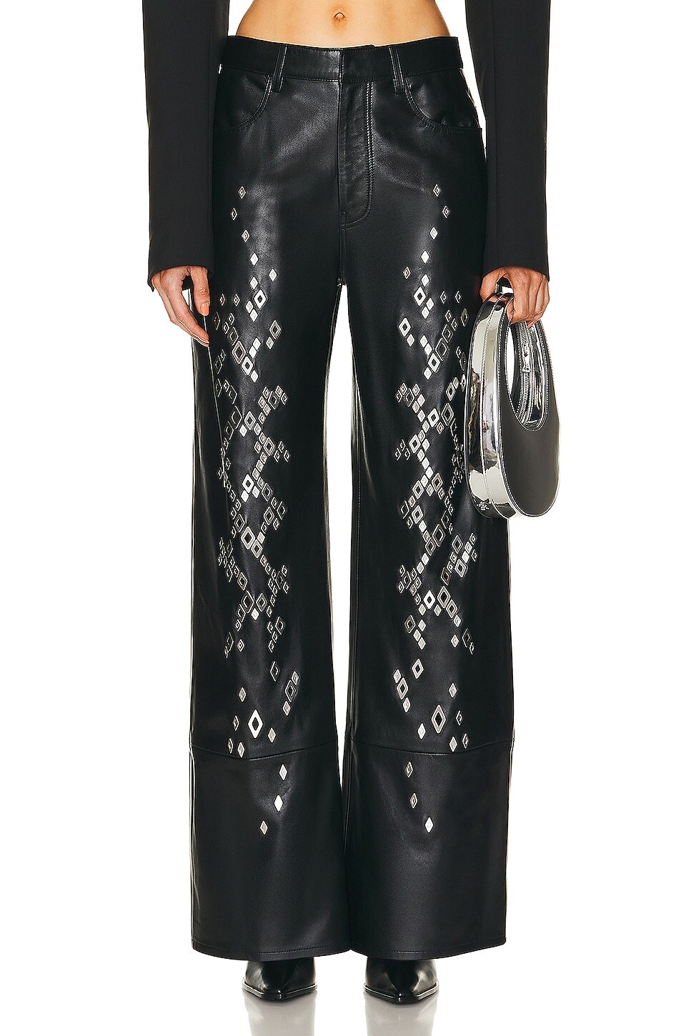 

Брюки Dion Lee Studded Snakeskin, черный
