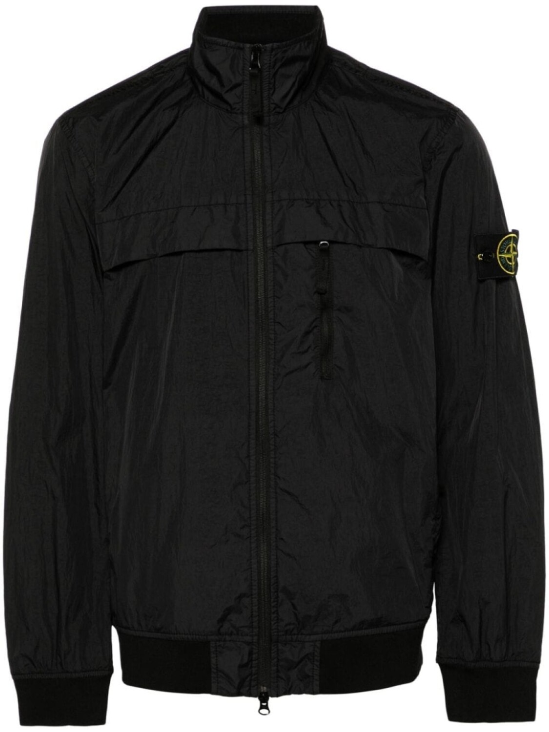 

Stone Island бомбер с нашивкой Compass и жатым эффектом, черный