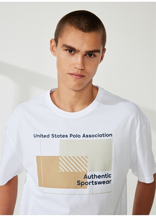 

Белая мужская футболка с круглым вырезом U.S. Polo Assn., Белый