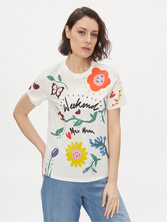 

Футболка стандартного кроя Weekend Max Mara, экрю