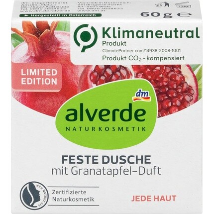 

Naturkosmetik Твердый гель для душа с ароматом граната 60г, Alverde