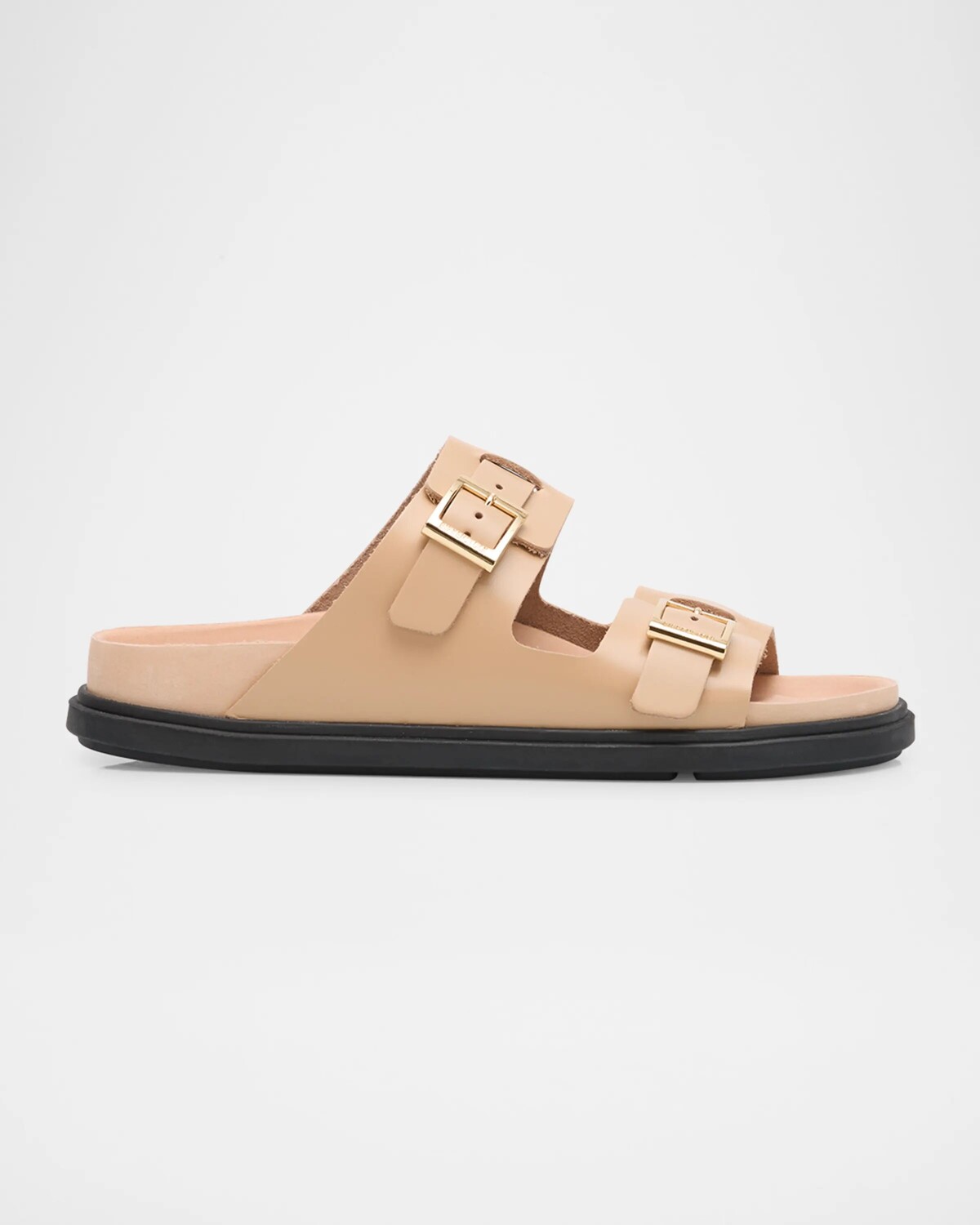 

Кожаные шлепанцы с двойной пряжкой St Barths Birkenstock, цвет New Beige