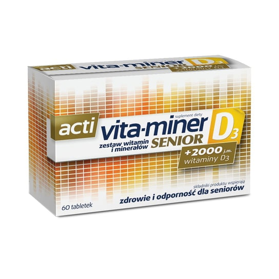 цена Aflofarm, Acti Vita-Miner Senior D3, пищевая добавка, 60 таблеток