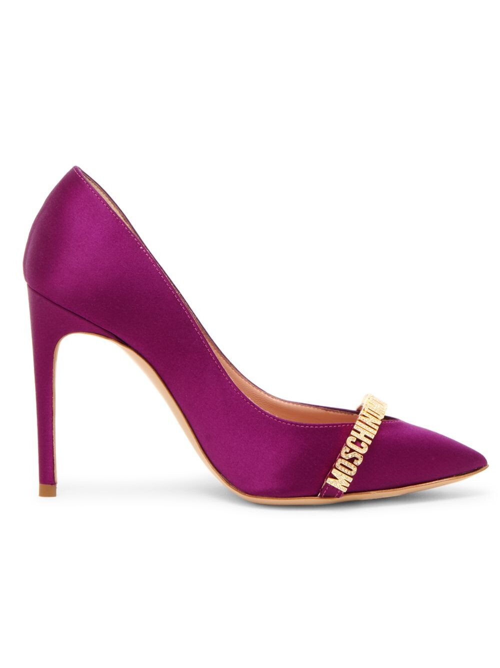 

Атласные туфли-лодочки Mini Logo 100MM Moschino