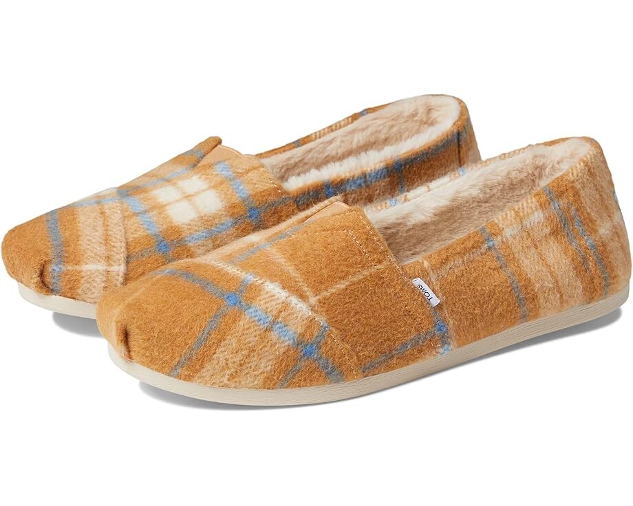 Лоферы TOMS Alpargata CloudBound, цвет Golden Yellow Plaid with Faux Fur