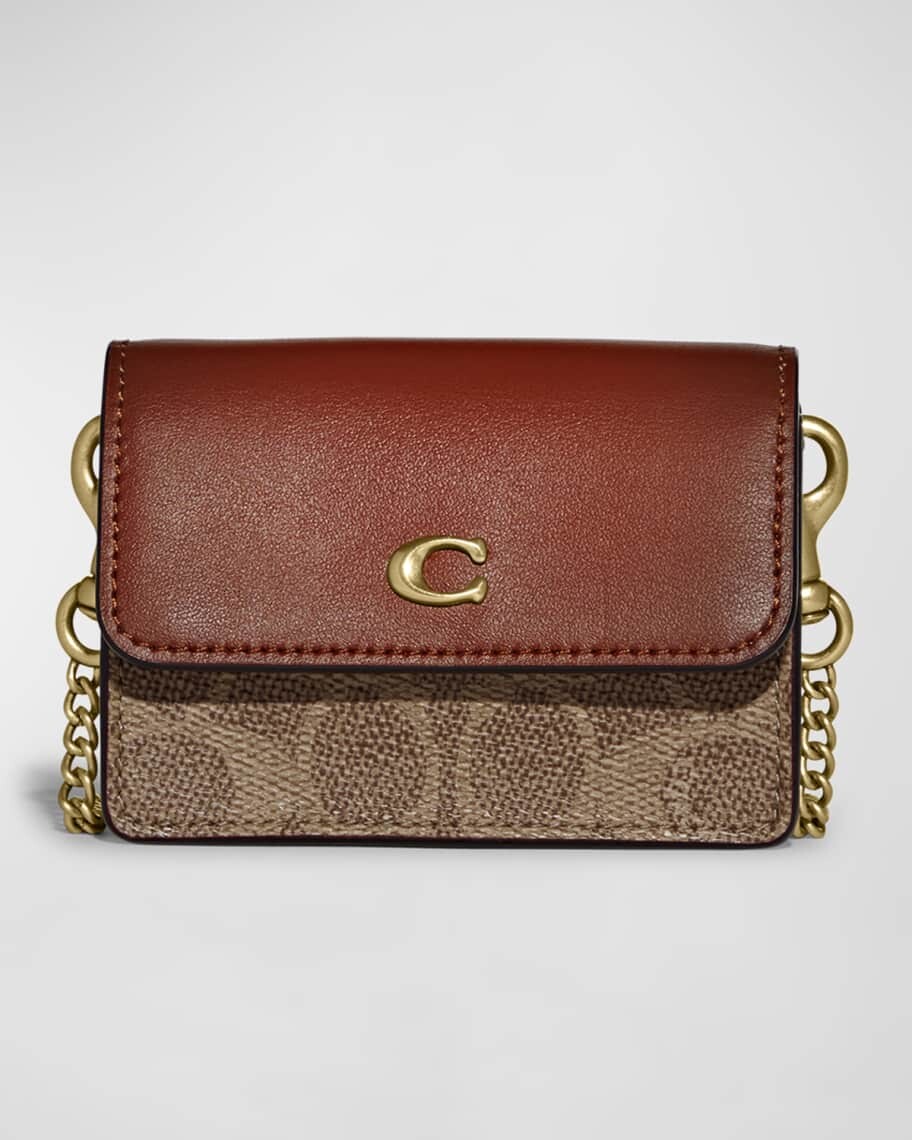 

Визитница Tabby Signature с монограммой и цепочкой Coach