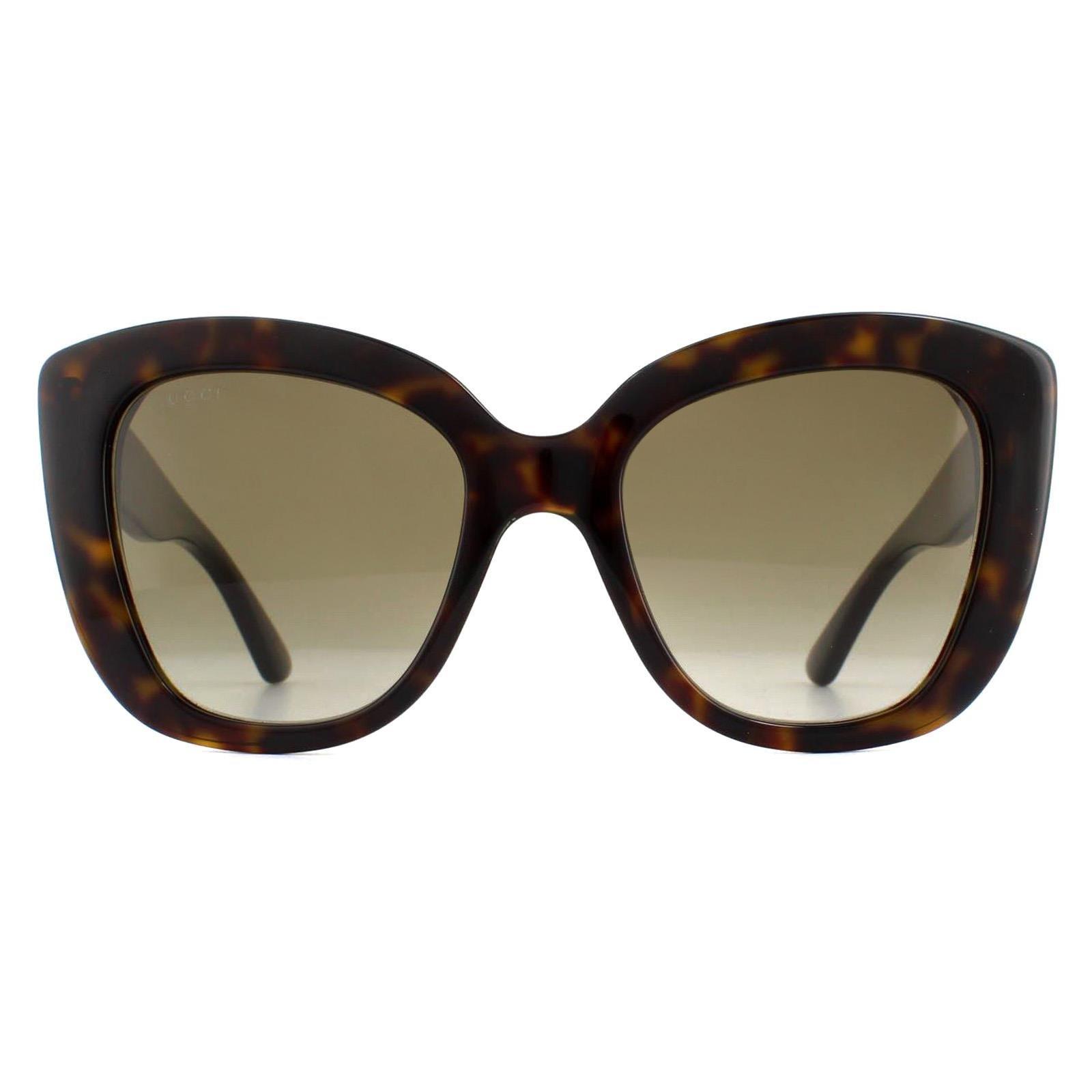Коричневые солнцезащитные очки с градиентом «кошачий глаз» Гавана Gucci, коричневый