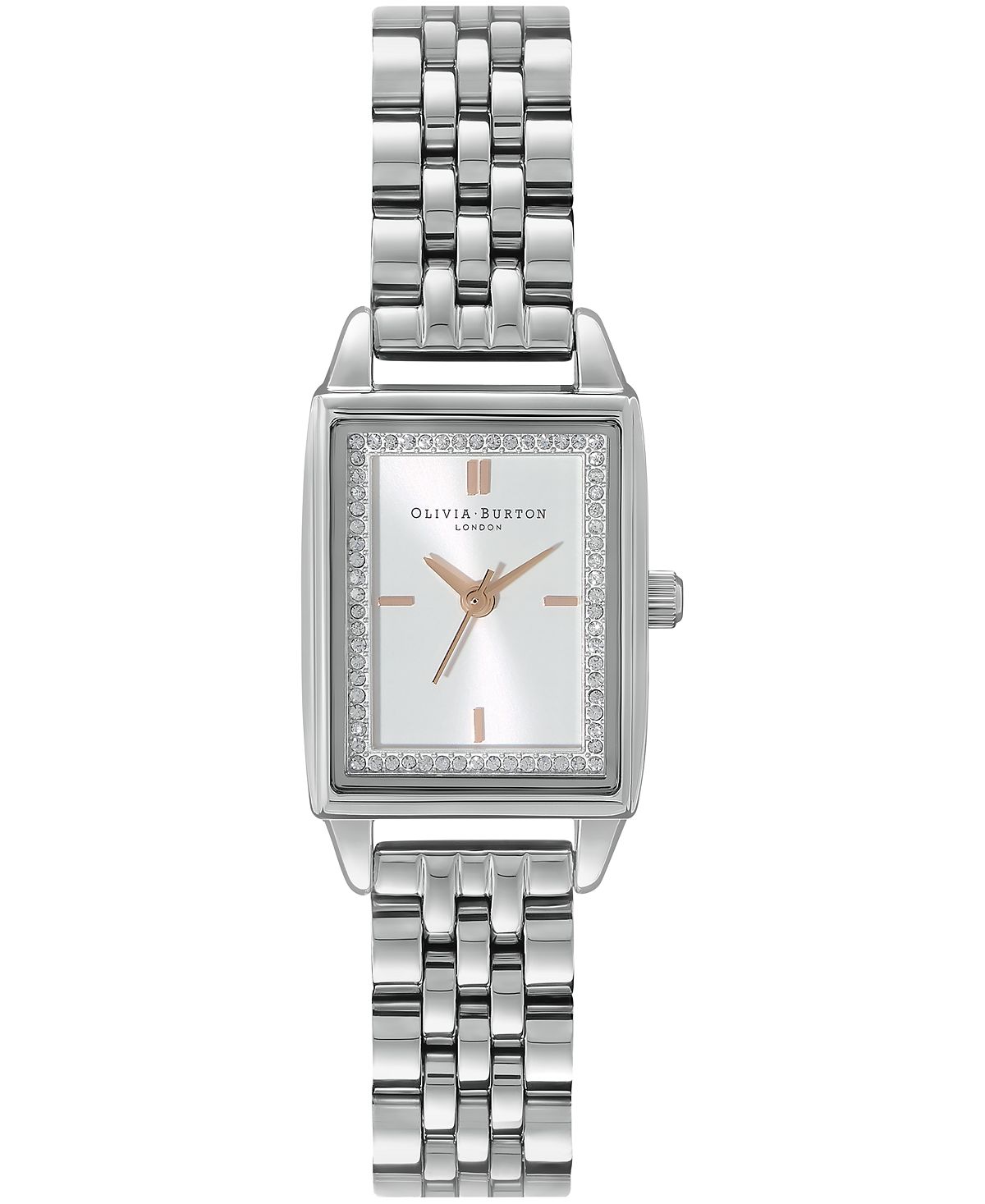 Женские кварцевые часы-браслет из нержавеющей стали серебристого цвета 25,5 x 20,5 мм Olivia Burton