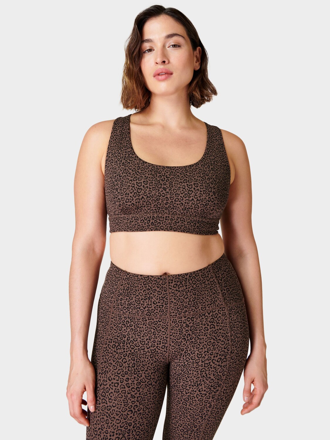 

Супермягкий двусторонний бюстгальтер Sweaty Betty, коричневый леопард/коричневый орех