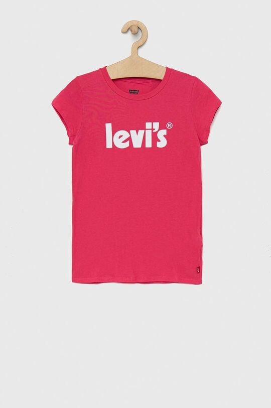 

Детская хлопковая футболка Levi's, розовый