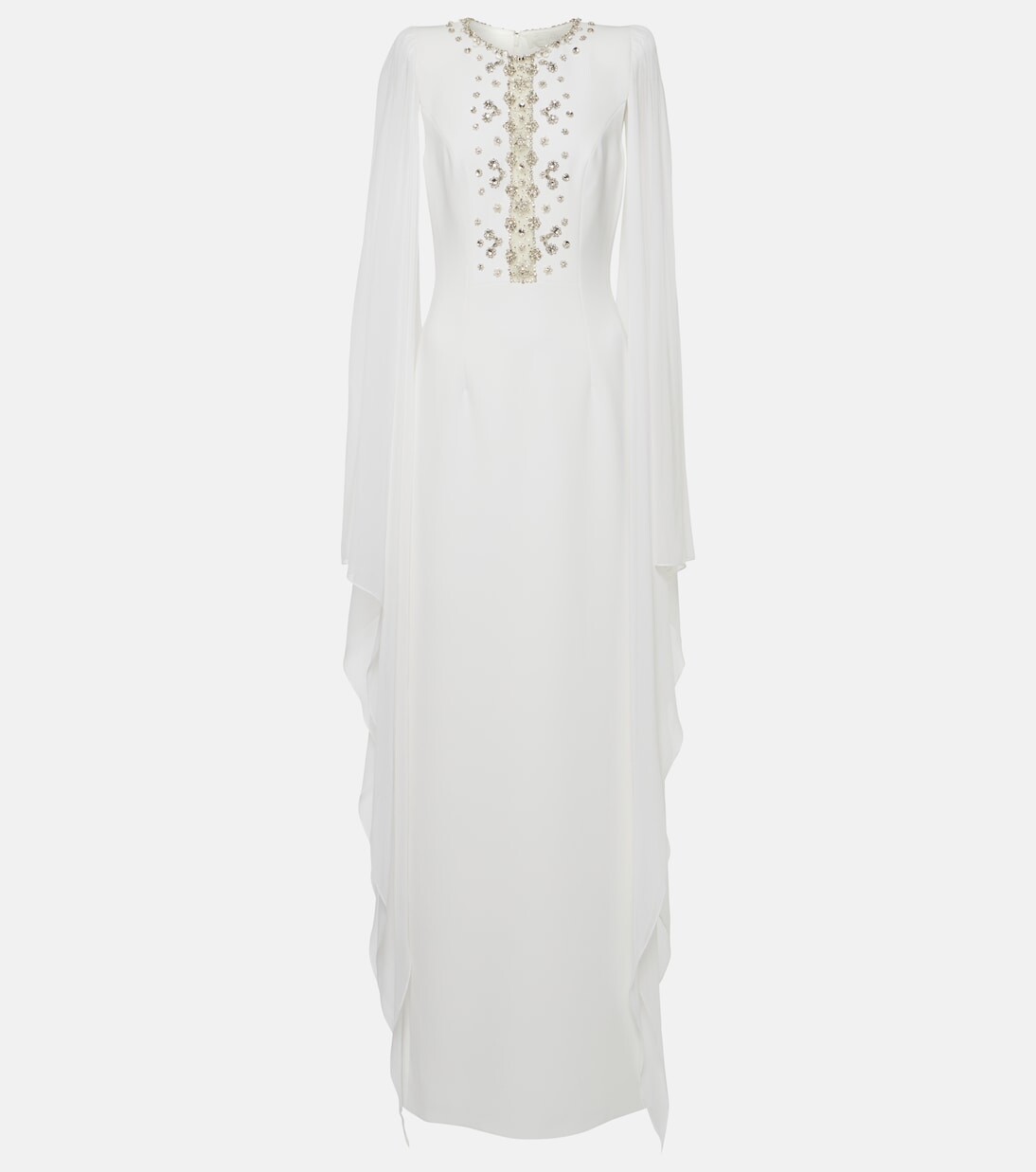 

Украшенное креповое платье bridal saga с накидкой Jenny Packham, белый