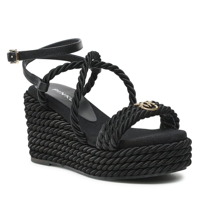 

Сандалии Pinko BrigitteWedge Corda, черный