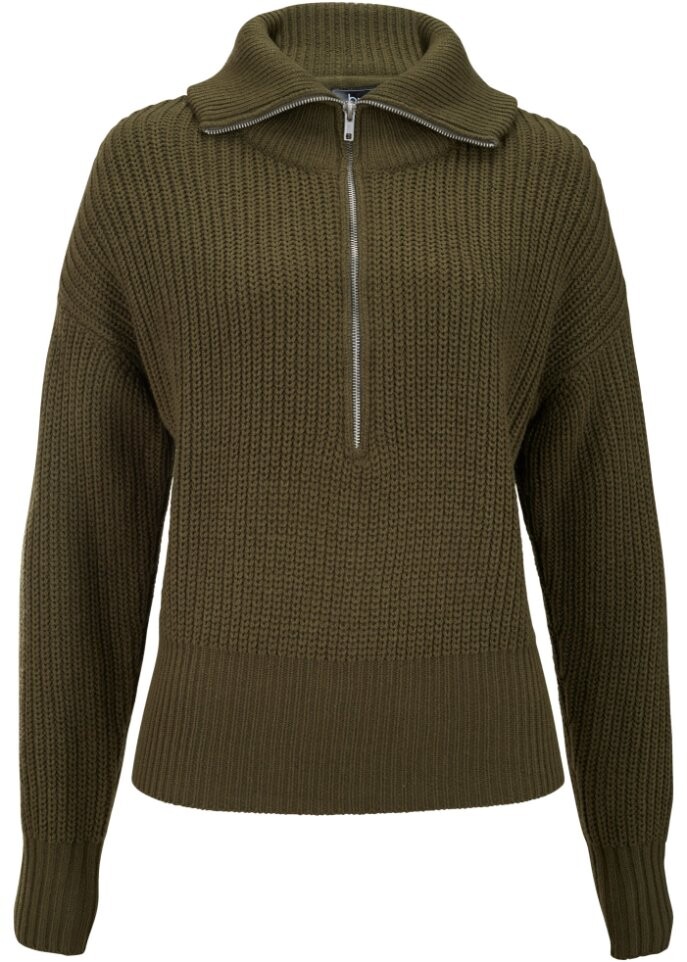 

Вязаный свитер troyer Bpc Bonprix Collection, зеленый